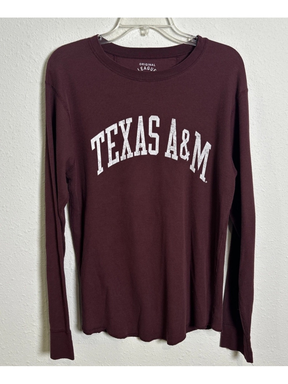 Texas A&M Aggies League Collegiate Wear Long Sleeve Waffle Thermal Women’s Lg
